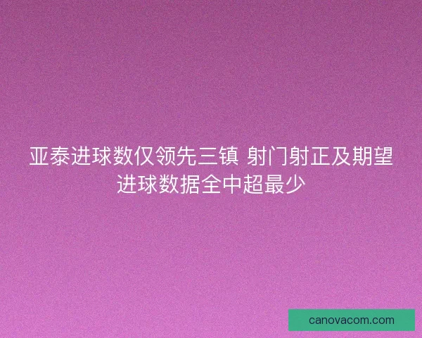 亚泰进球数仅领先三镇 射门射正及期望进球数据全中超最少